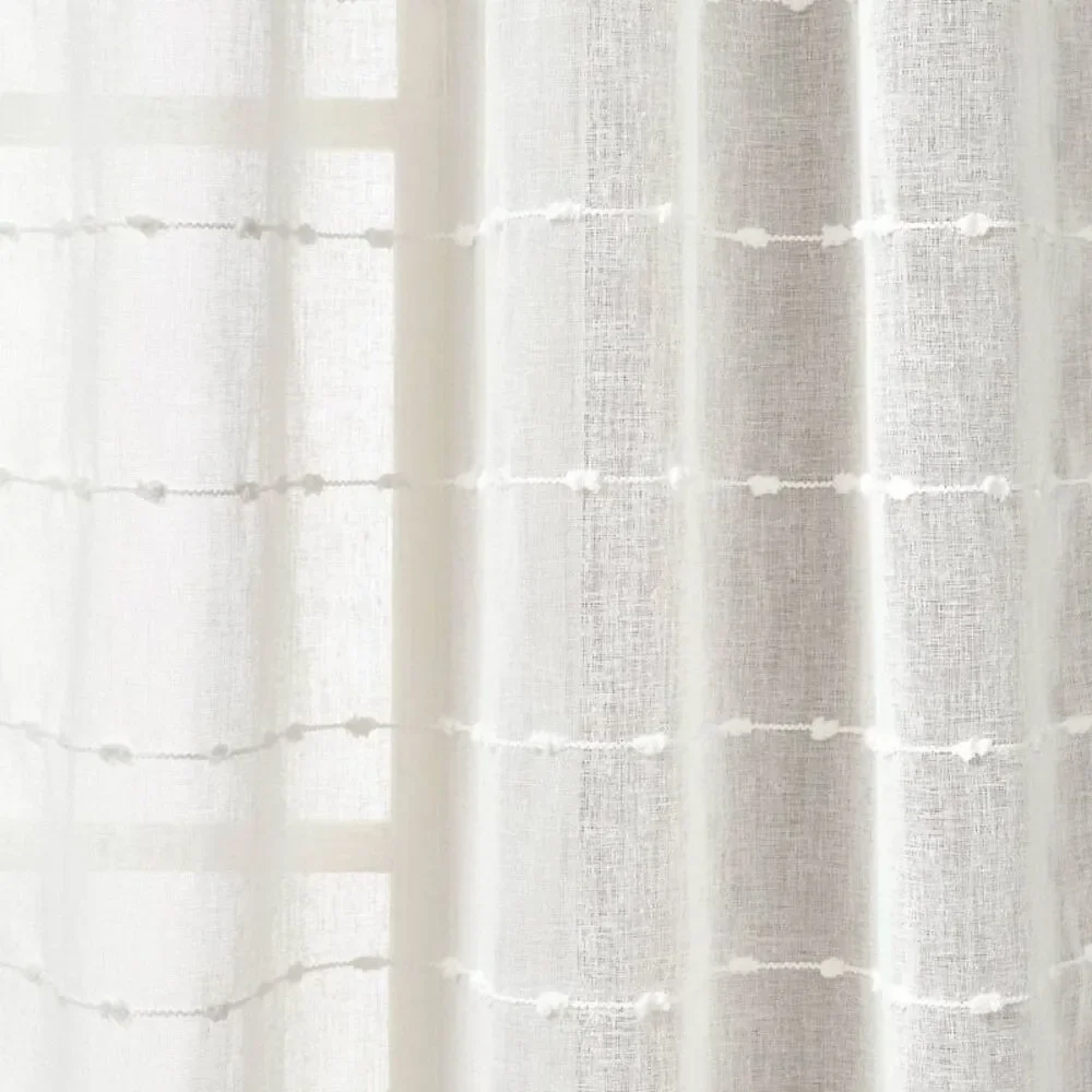 Sheer Window Curtains Panel Pair in White